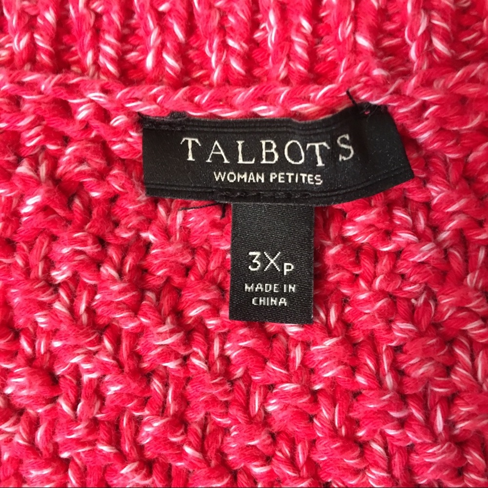 3 for $30-EUC Talbots Petite Pink Marled Cotton Sweater